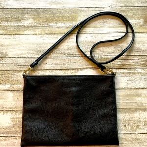 Banana Republic Black Leather Crossbody Bag Clutch